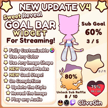 Sweet Reveal Goal Bar Widget For Streaming