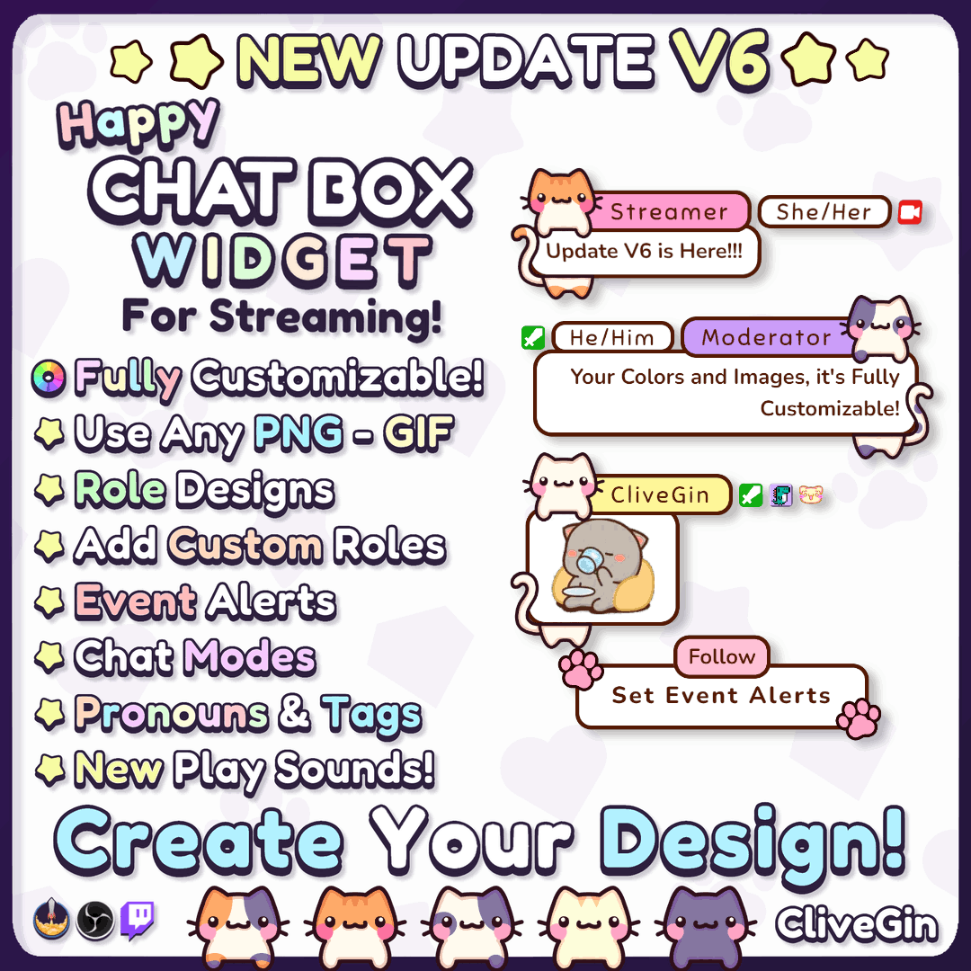 Happy Chat Box Widget V6 For Streamers Fully Customizable